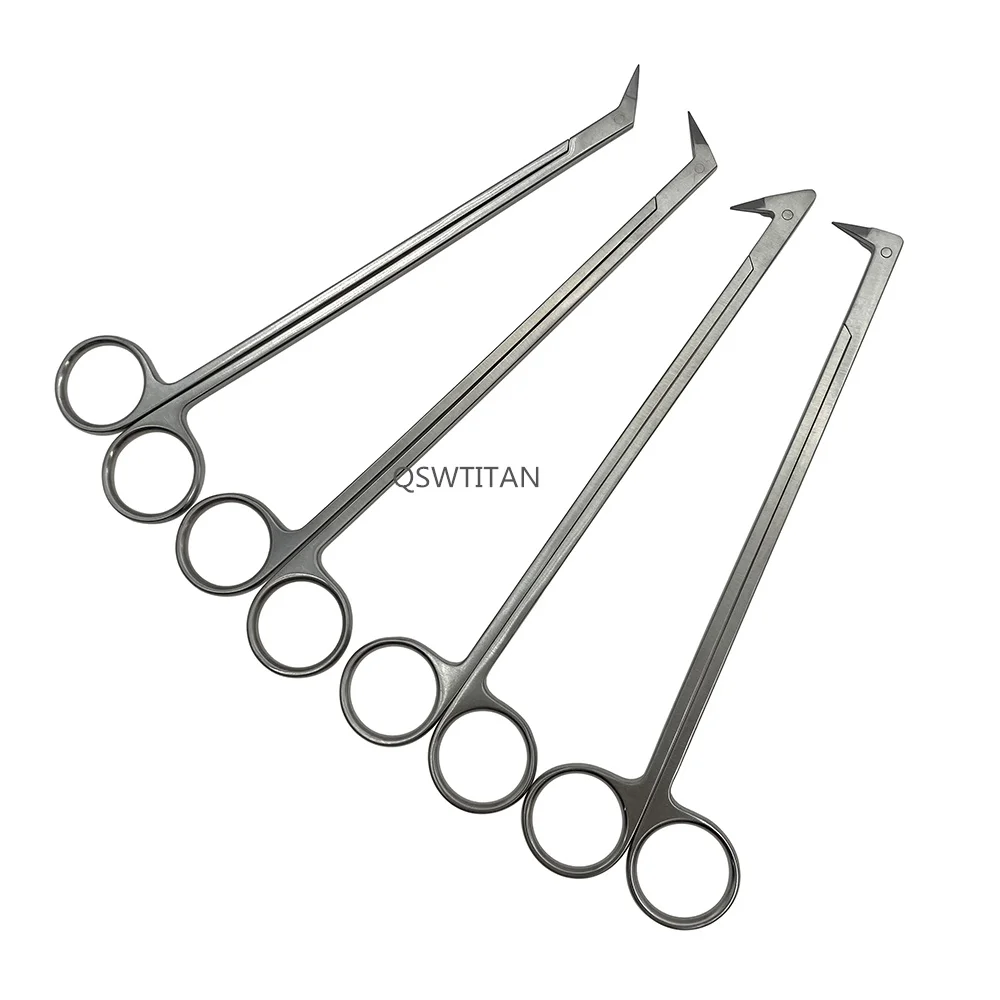 กรรไกรขนาดเล็ก45 ° 60 ° 90 ° 135 ° ทำมุมมงกุฎ1ชิ้นปลายทื่อเครื่องมือผ่าตัดขนาดเล็กสแตนเลส