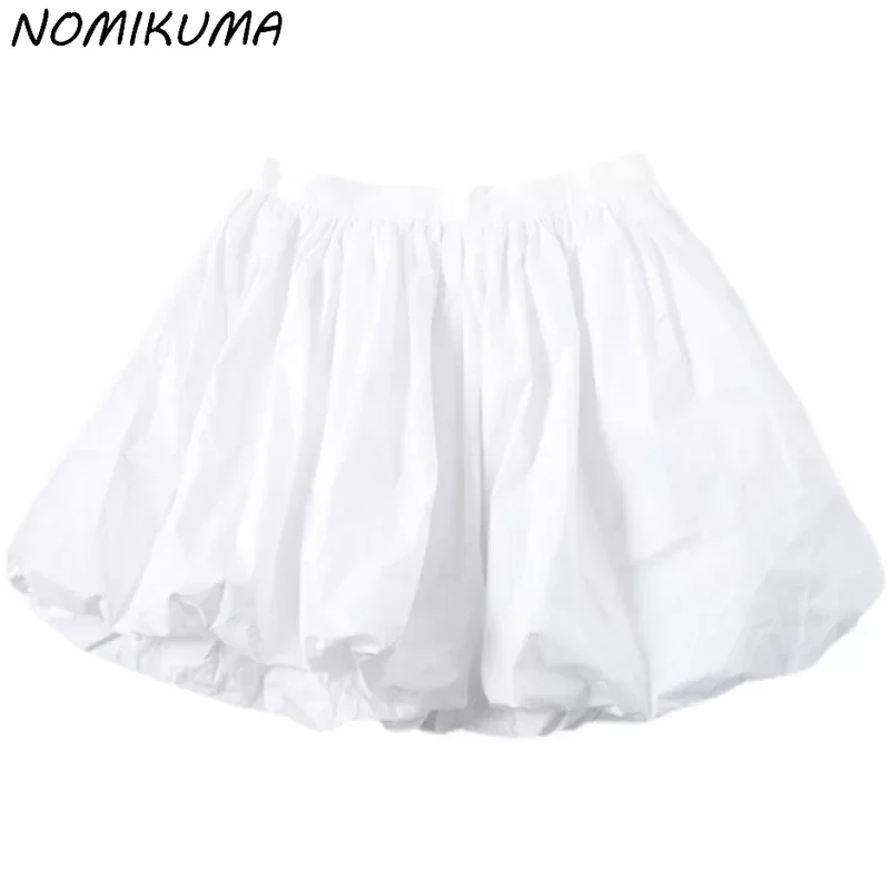 Nomikuma Korean Pleated A-line Mini Short Causal Solid High Waist Women Y2k Short Femme 2023 Autumn Bottoms Mujer