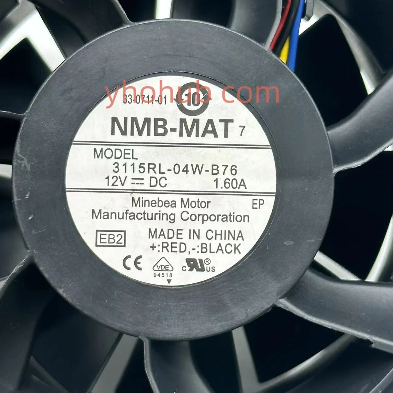 NMB-MAT 3115RL-04W-B76 EB2 DC 12V 1.6A 80x80x38 مللي متر الخادم مروحة التبريد