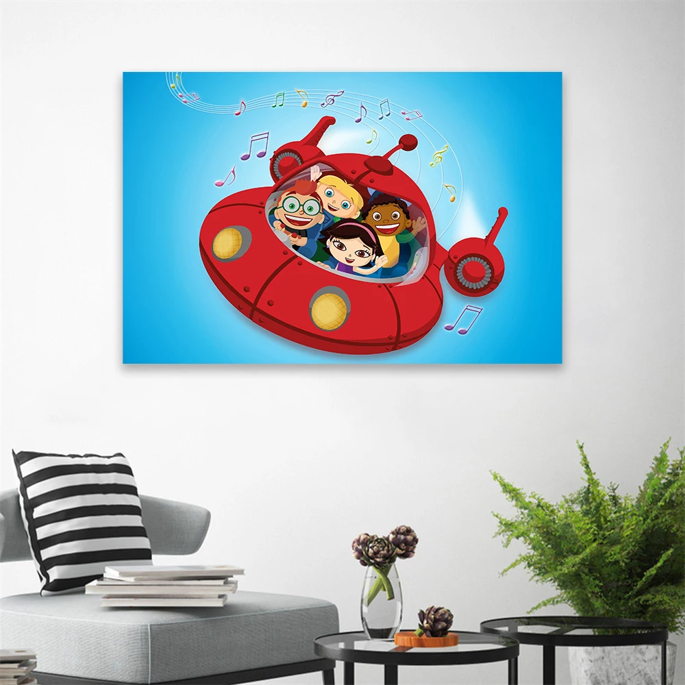 ليتل أينشتاينز الفيلم المشارك الفيلم الكلاسيكي ملصق فني الكرتون المائية الفن طباعة فيلم قماش اللوحة غرفة نوم الديكور