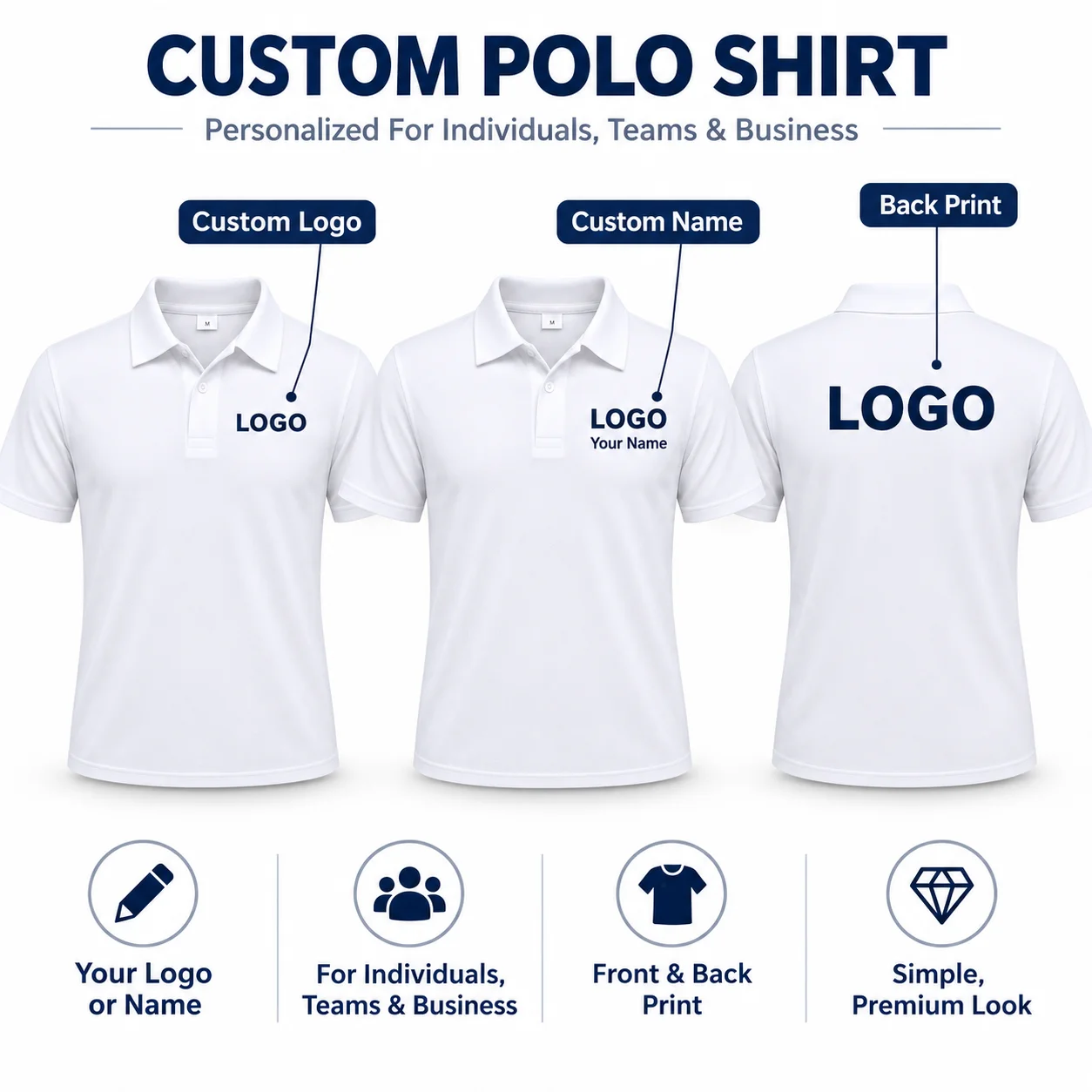5PCS Personalized Polo Shirt Custom Company Logo Work Uniform Men Women Short Sleeve Casual Business Team Clothing Golf Apparel