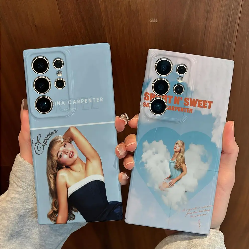 

Singer S-Sabrina C-Carpenter Phone Case for Samsung S25 Shell GalaxyS24Ultra 23plus S22 21 A56 36 Glossy Film Hard PC Cover