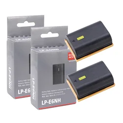 2Pcs Original LP-E6NH LPE6NH 2130mAh Battery For Canon EOS R R5 R6 5D Mark IV III 5DS R 6D Mark II 7D Mark II 90D Camera LC-E6E