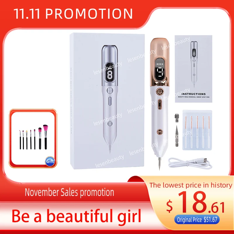 

HOT SALE 9-Gear Mole Pen Blue Light Repair Electric Beauty Spot Salon Special Remove Fat Grain Warts USB Charging LESEN beauty