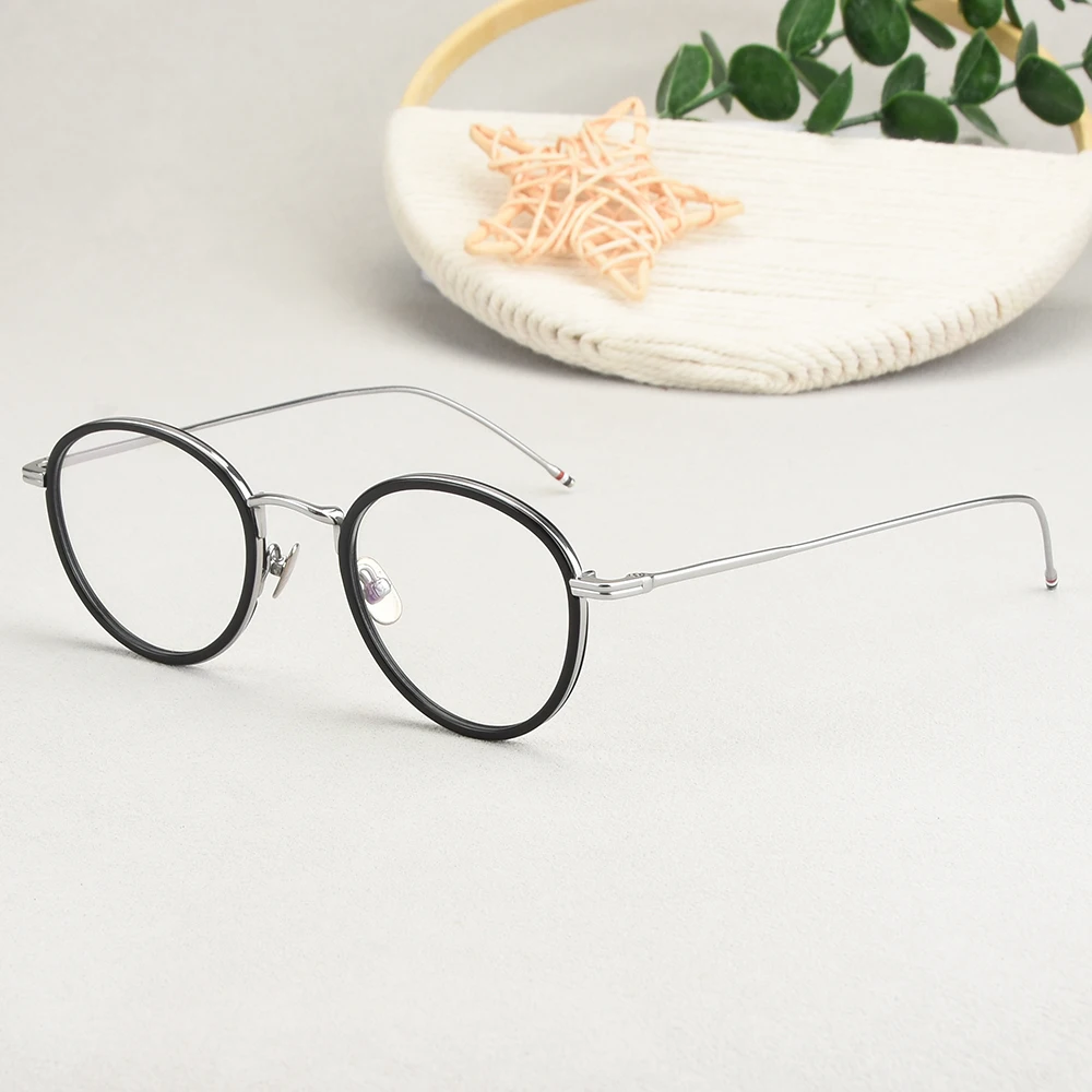 الولايات المتحدة الأمريكية العلامة التجارية تصميم TB905 البيضاوي إطار نظارات الرجال النساء النظارات المستديرة خلات التيتانيوم الاسلوب المناسب نظارات نظارات 2026 جديد