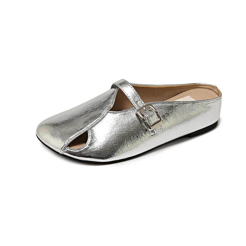 

Women's Borken-Style Flat Sandals Summer Outdoor Slip-On Mules Sweet Casual Sweet Style for Occasional Wear