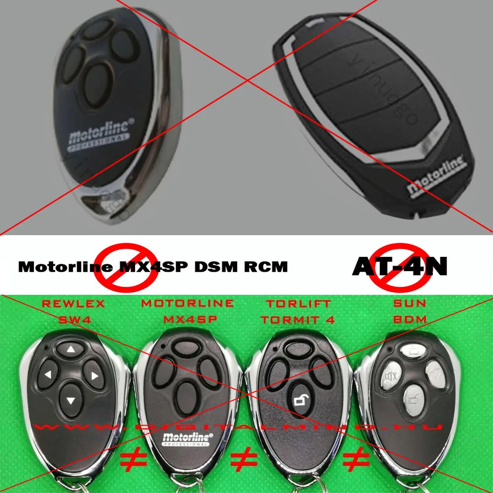 NEW ALUTECH AT-4 433MHz Garage Door Remote Control 4 Buttons For An-Motors AT-4 ASG1000 AR-1-500 ASG600 Receiver