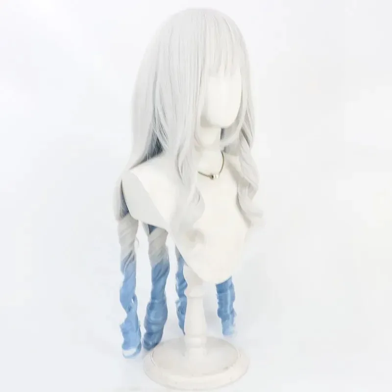 CyAnime Aikatsu Shirogane 릴리 스타 코스프레 의상 그라데이션 듀얼 컬러 헤어 할로윈 파티 역할 놀이 가발 + 무료 모자