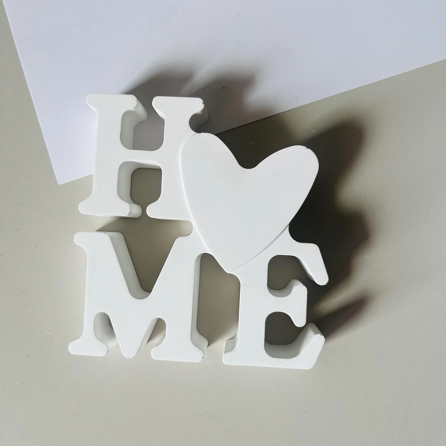 Neue Form Valentinstag Brief Blume Vase Dekoration Silikon Form HAUSE Brief Herz Ornament Dekoration Gips Tropf Formen – Detail 2
