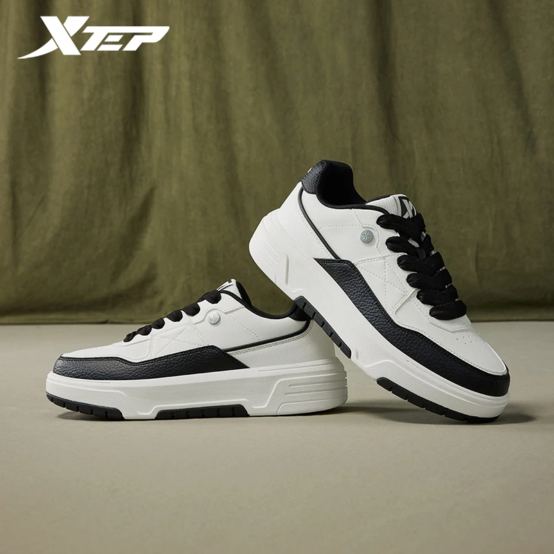 Xtep Skateboarding Shoes For Men 2024 Autumn Fashion Comfortable Support Increase Wear-Resistant Stability Sneakers 876319310014