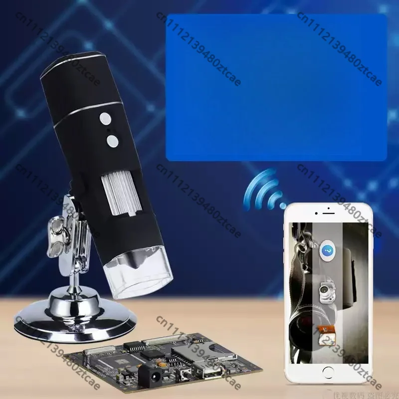 1000X HD WiFi Wireless Digital Electronic Microscope, Portable Magnifier for Motherboard Repair, Antique Appraisal, Scalp & Skin