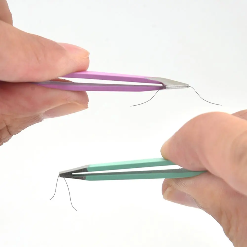 Pinzette per sopracciglia bellezza dei capelli estrattore per capelli fini in acciaio inossidabile inclinato colorato clip per sopracciglia rimozione strumenti per il trucco