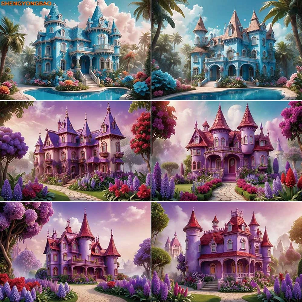 

Forest Castle Birthday Background Photography Purple Forest Frozen Photozone Backdrop Baby Studio Photocall Accessories