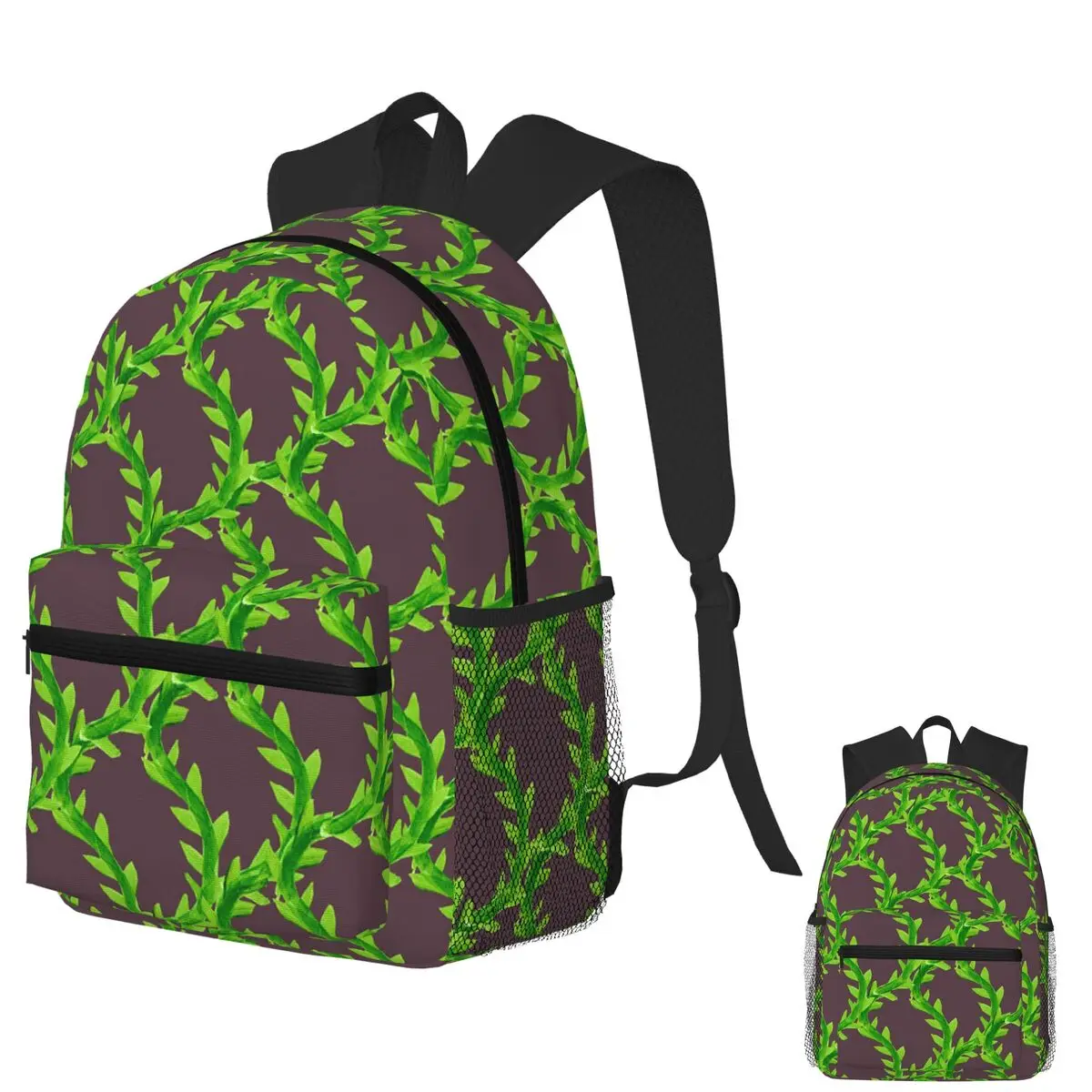 

Leaves On The Vine Student Backpack School Bag Hiking Travel Daypack for Men Women Fashion Bookbag Shoulder Bags