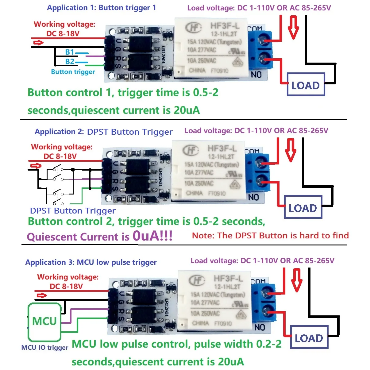 DC 12V 10A Relay Module Zero Power Hold Switch Bistable Self-locking Flip-Flop Latch Board For LED Motor PTZ