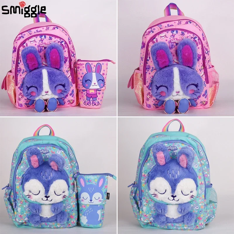 Genuine Australian Smiggle Backpack With Purple Rabbit Shaped Children\'S Stationery, Student Pencil Case, Backpack, Student Gif
