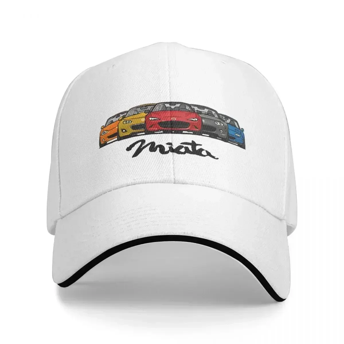 Mazdaed MX5 Miata Generations Baseball Cap Hip Hop Roadster Sandwich Hat Unisex Adjustable Dad Travel Gift