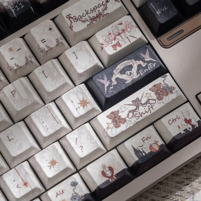 Mysterious Doll keycaps 139 keys cherry height PBT material fairy tale world customized mechanical keyboard keycaps create gifts