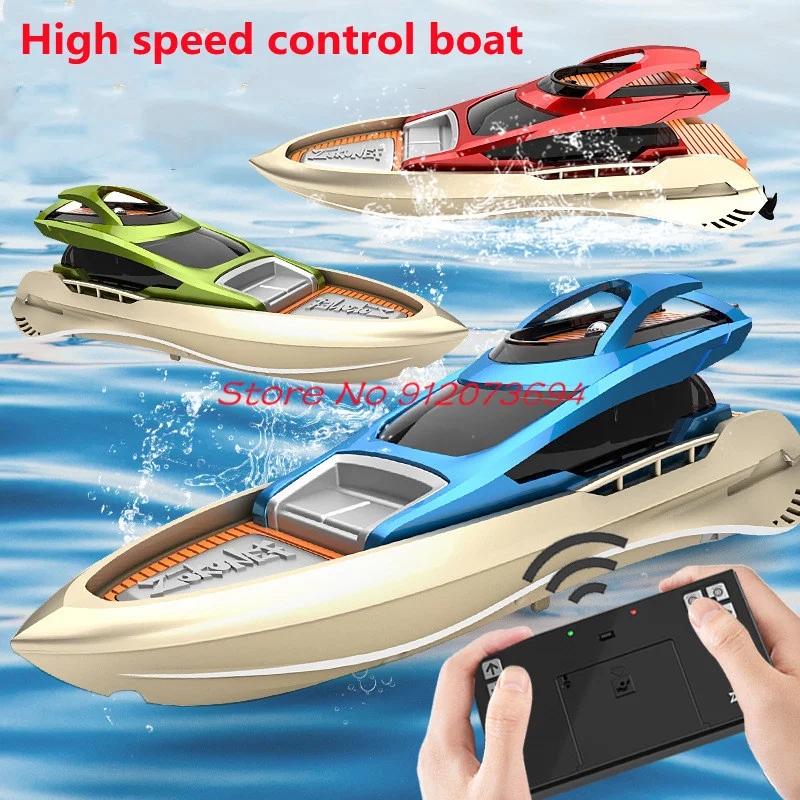 Mini motoscafo telecomandato portatile ad alta velocità 2.4G Competizione genitore-figlio Doppio motore Fusoliera anticollisione Modello di barca RC