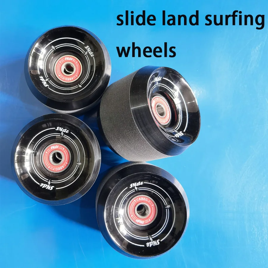 цена SLIDE surf skateboard wheels and bearings, 65mm 78A wheels, good quality skate longboard wheels