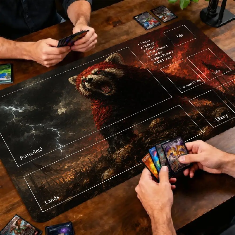 The gathering Magic Card Game MTG Playmat 350*600MM Computer Office Mousepad Raccoon Non-slip for TCG Trading Card Desk Mats