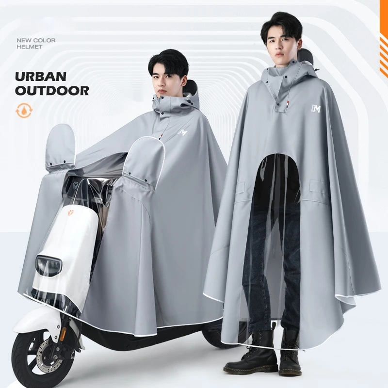 

Мужской дождевик для электроскутера и мотоцикла, утолщенный и удлиненный, полноразмерный, защита от ливня, новое пончо.