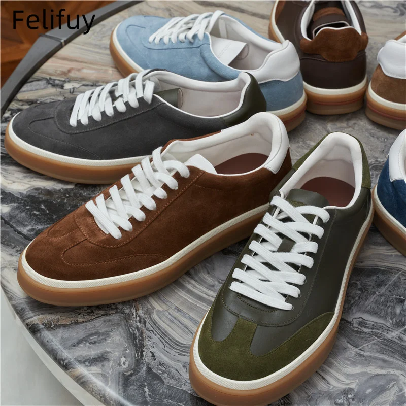 Men's Business Training Casual Shoes Genuine Leather Men's Tenis Masculino Shoes Shoes Flat Lace-up Sneaker New Board Shoes