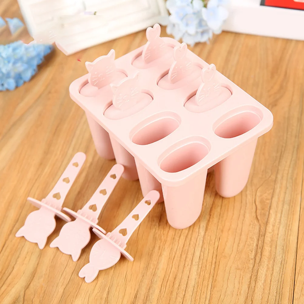 

Cat Head Ice Cream Mold 8 Grids Reusable Silicone Popsicle Maker For Chocolate Jelly Dessert Tool Pink Kitchen Barware