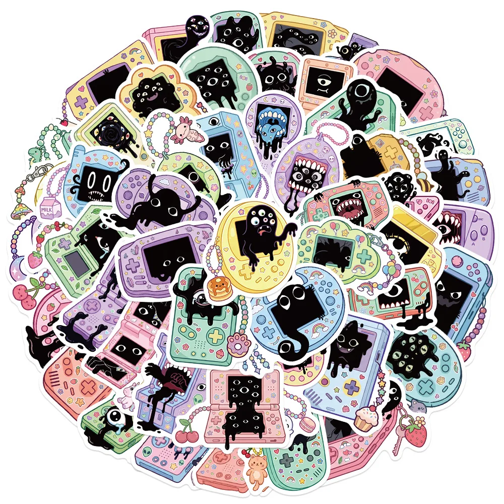50Pcs Creepy Game Console Funny Stickers Cute Waterproof Cosplay Accessory Laptop Water Bottle Decor Fan Collectible Gift