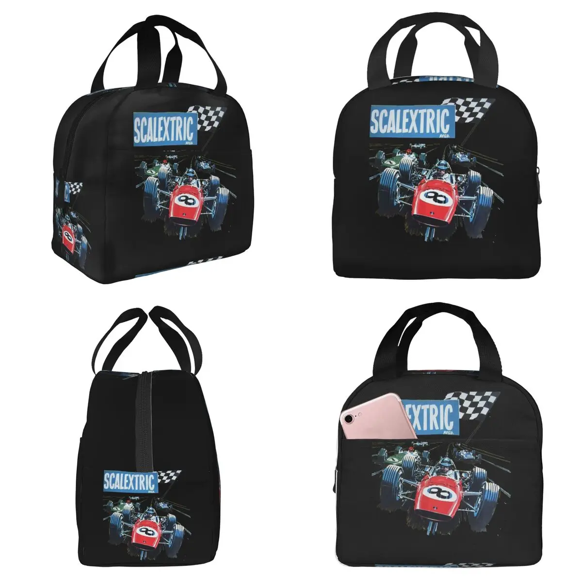 Bolsa de almuerzo aislada clásica Scalextric para niños, caja térmica para comida escolar, contenedor de almuerzo a prueba de fugas