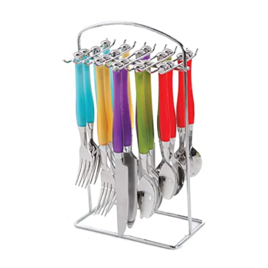 

20 Piece stainless Steel Flatware Set with Hanging Rack