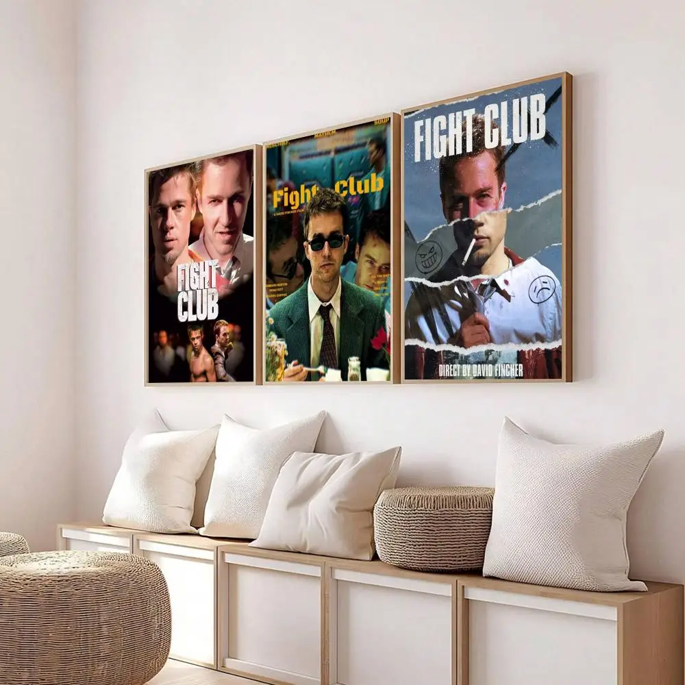classic movie-F-Fight Club Painting Calligraphy Modern Canvas Poster Wall Art Aesthetic Bedroom Decor for Cafe Home Gift