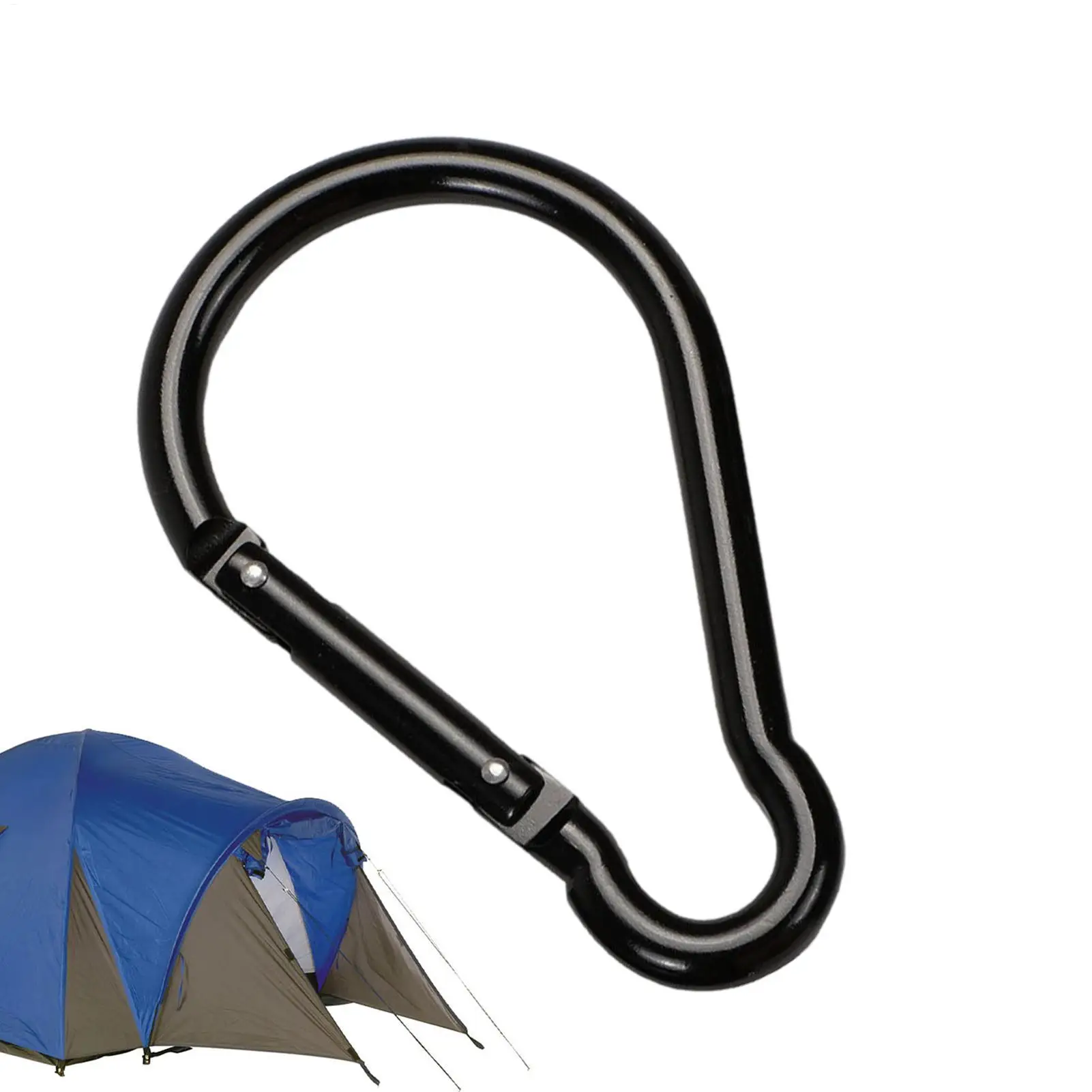 Aluminum Alloy Black Carabiner Clip Aluminum Carabiner Clip Large Lightweight Carabiner Clip For Non-Locking Design Gourd Shape