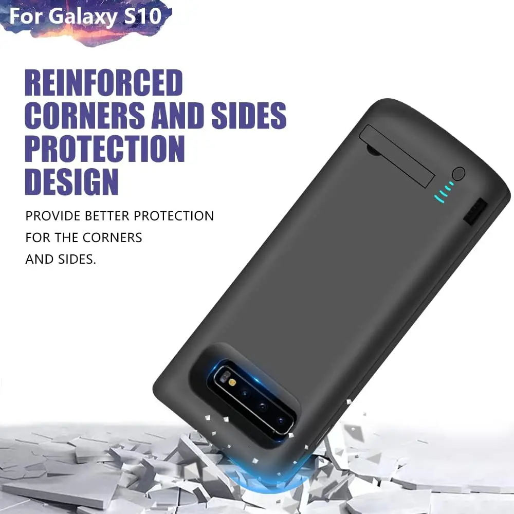 5000mAh Portable Protective Smart Charging Cover For Samsung Galaxy S10 Power Bank Rechargeable Extended Battery Charger Case