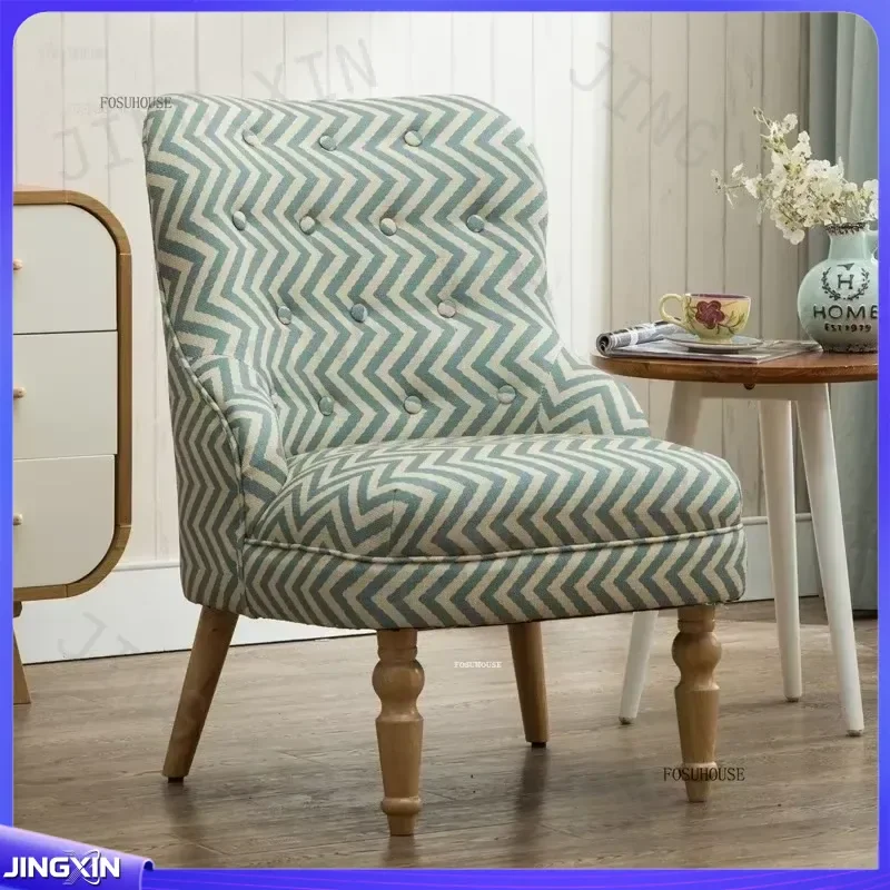 Custom for Retro Fabric Armchair Luxury Single Sofa Chair Living Room Bedroom Balcony Lazy Leisure Accent Seating Furniture