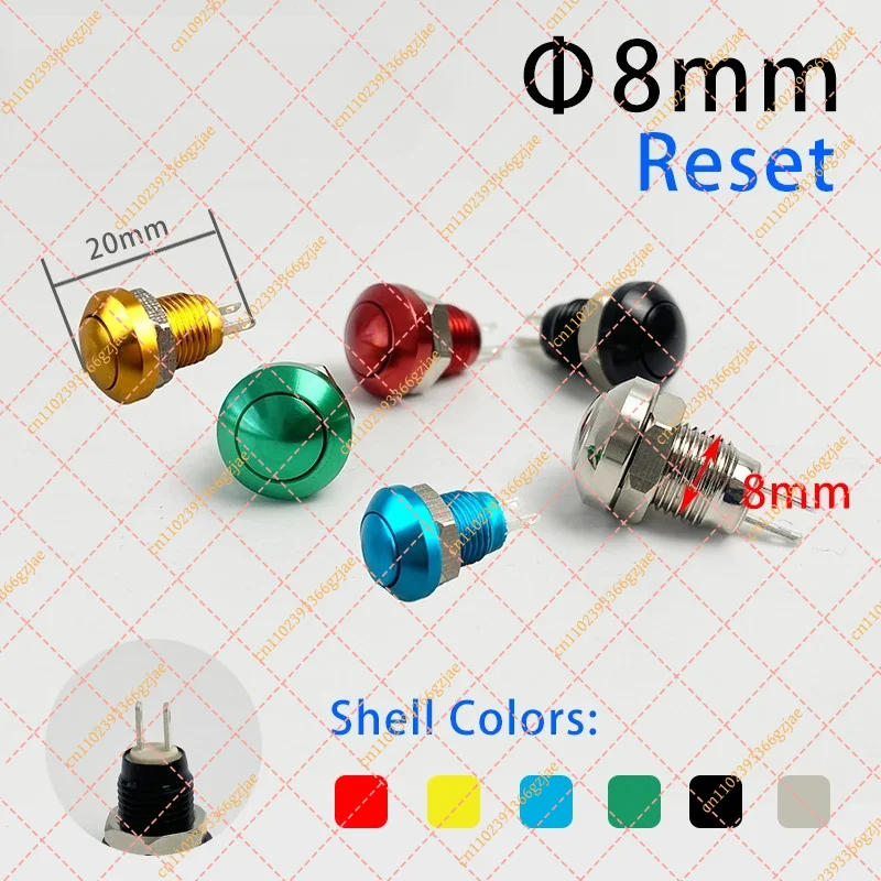 10pcs 8mm Momentary Metal Push Button Switch Waterproof IP65 for Car Engine PC Power Start Starter Horn, Replacement Part