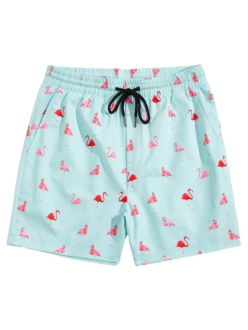 

Мужские повседневные летние пляжные шорты с принтом молний и шнурком, гавайские шорты для серфинга, плавки