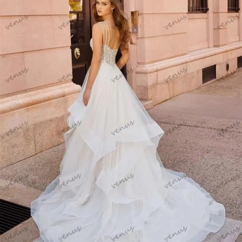 

Romantic Wedding Dresses A-Line Princess Bridal Gowns Sleeveless Backless Robes Charming Luxury Vestido De Novia Customized 2025