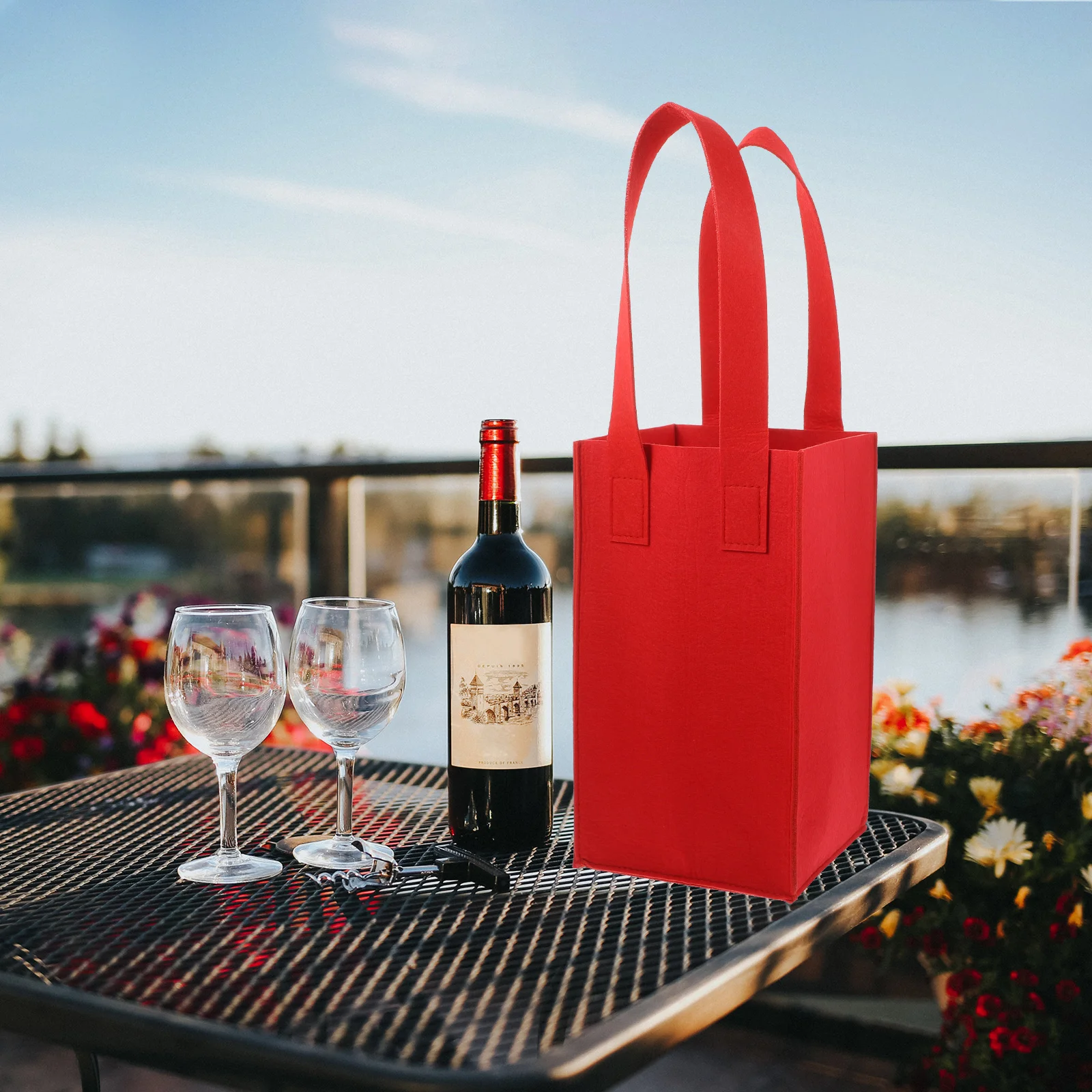 Portabottiglie da 4 bottiglie sacchetti regalo per vino divisore sacchetti per la conservazione del vino in feltro sacchetti per la spesa