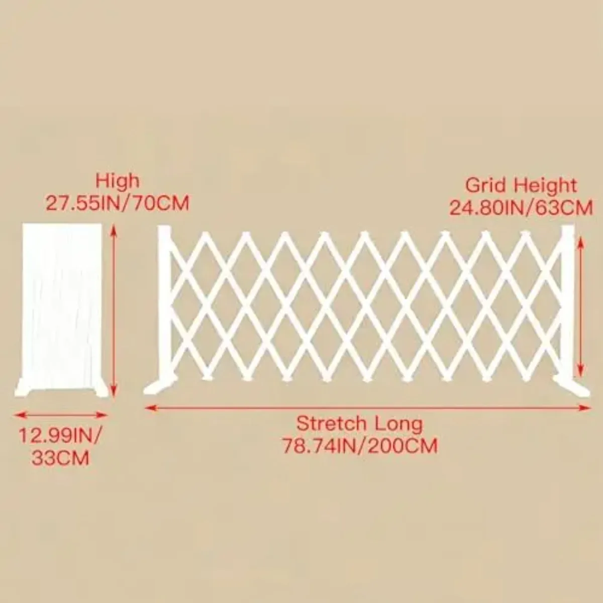Expandable Wooden Lattice Fence Instant,Pet Gate Retractable Expanding Fences Barrier Section Partition,Decorative