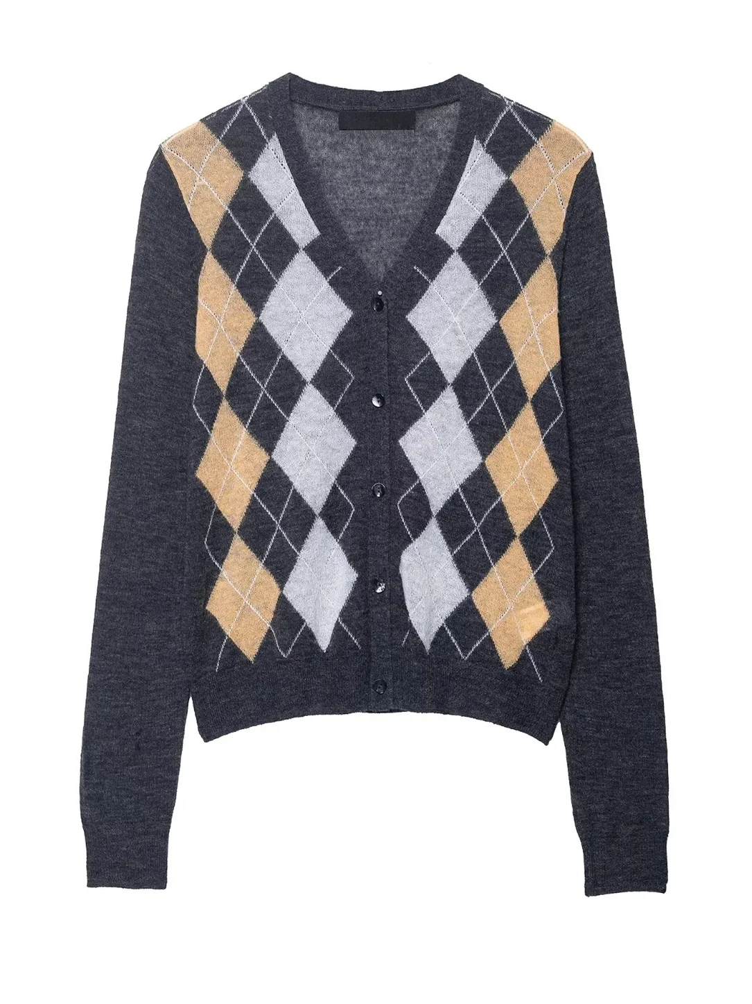 Faionable الماس نمط زر واحد V-Ne طويل Sve محبوك سترة Jaet جديد وصول المرأة ملابس خارجية بسيطة Sle