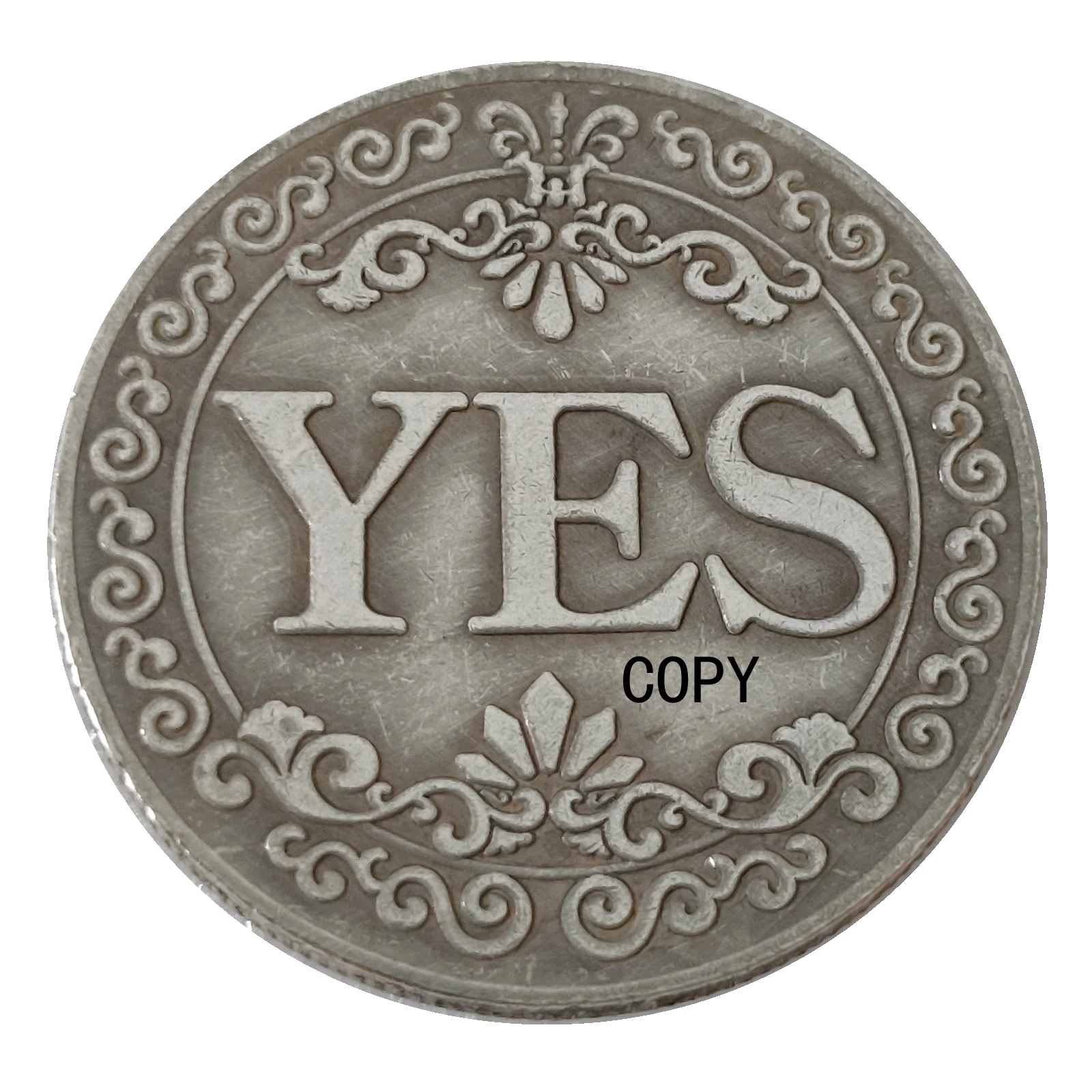 Vintage Metal YES NO Decision Medal Replica Divination Game Toy for Party Collection Gift Decor Craft