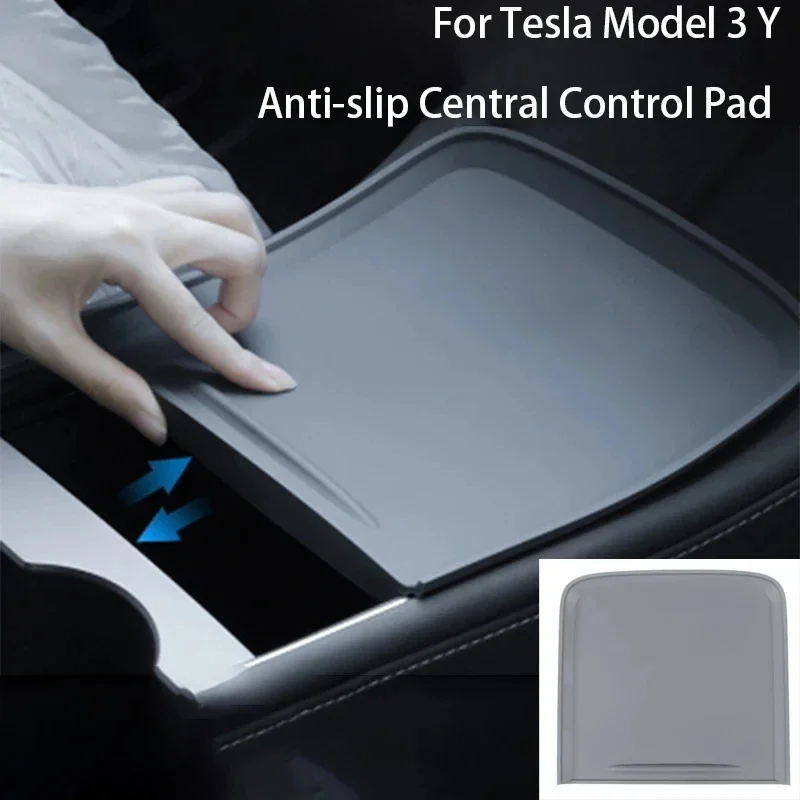 For Tesla Model 3 Y Anti-slip Pad Central Control Silicone Pad Center Console Push-pull Protection Film Car Interior Accessories