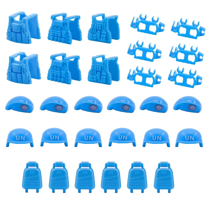 Vredeswaarneming Force Helm Baret SWAT MOC Mini Militaire Figuren Accessoires MOC Bouwdelen Bakstenen Blokken Kinderen Speelgoed Cadeau