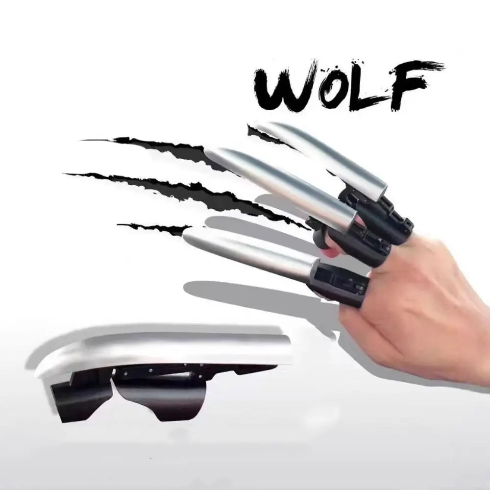 3pcs 3D Assembly Retractable Mechanical Claws Scalable Figure Decorations Glowing Wolf Claws Adjustable Ribbon Cool