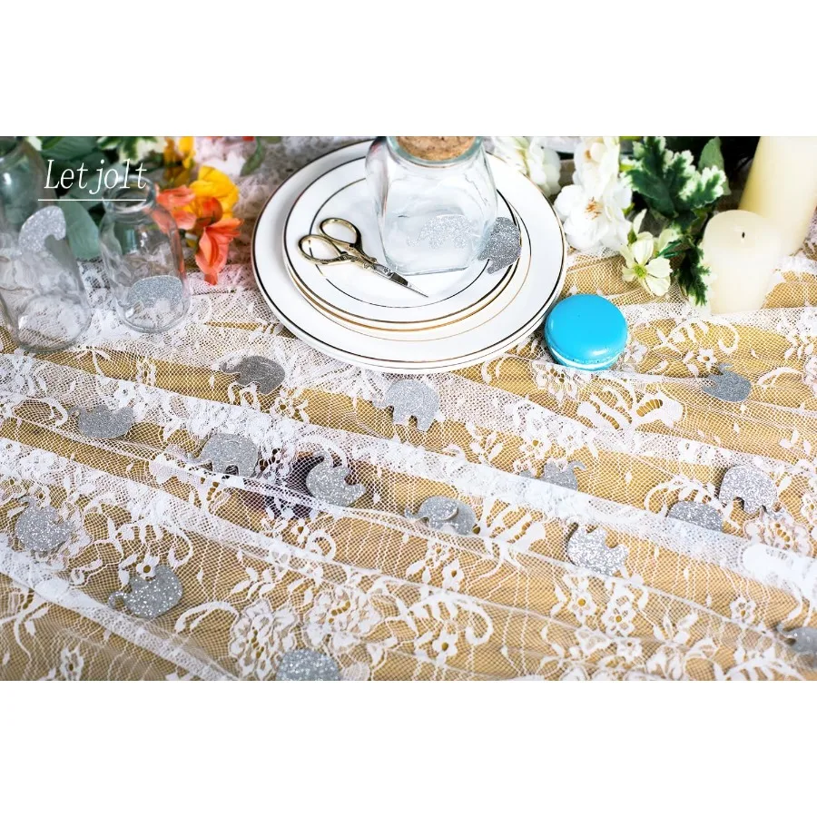 Decorações de confete de elefante para chá de bebê, botão para chá de bebê, suprimentos para festa de aniversário, tema de elefante, gênero re