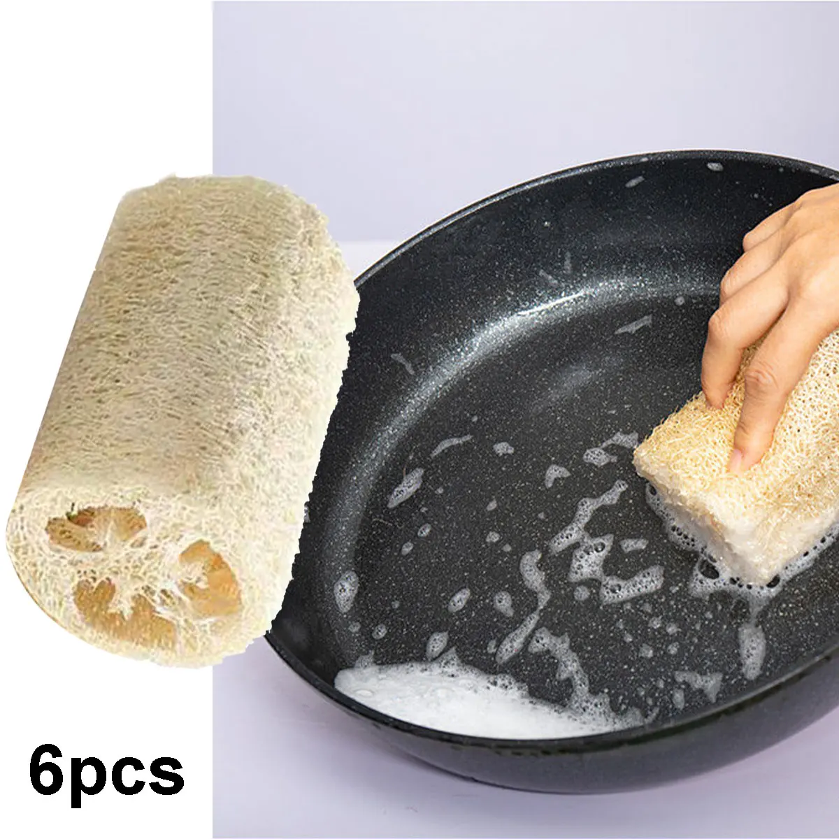 10cm Natural Loofah Sponge Kitchen Cleaing Scrubber Dishwashing Utensils Kitchen Cleaning Tools