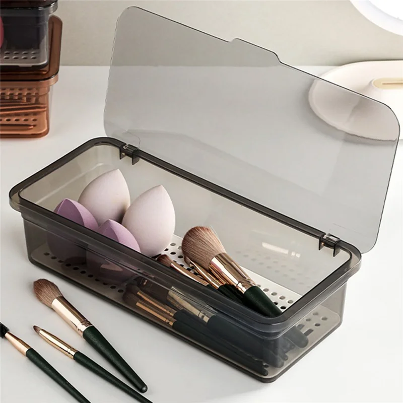 

A20F-Flatware Tray With Lid,Utensil Storage With Lid Plastic Cutlery Tray,Cutlery Drawer Organizer Utensil Storage Container