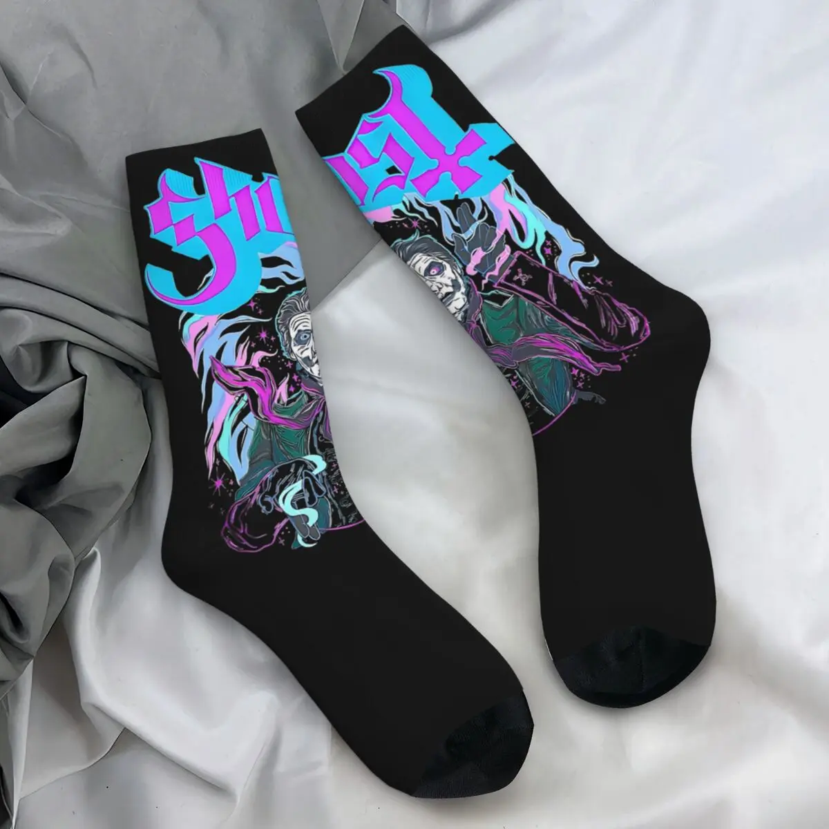 Rock Band Ghost BC Socks Harajuku Stockings Winter Anti-Slip Men's Socks High Quality Design Running Socks