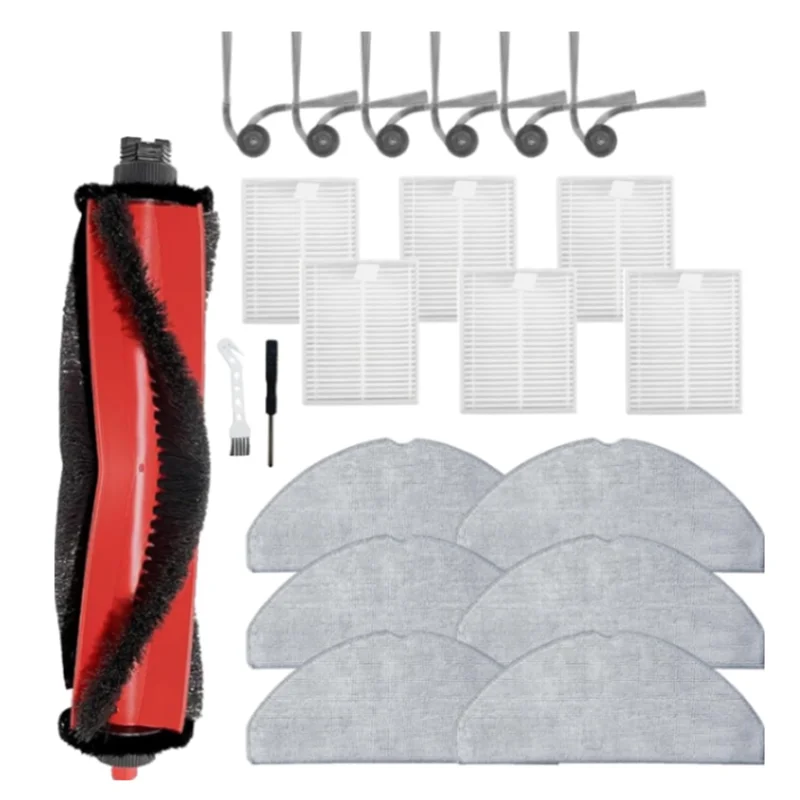 로보락 Q7 M5/ Q7 M5+/ Q7 L5 진공청소기용 A24P 21개 교체 부품 (메인 사이드 브러시, 헤파 필터, 물걸레 패드 포함)